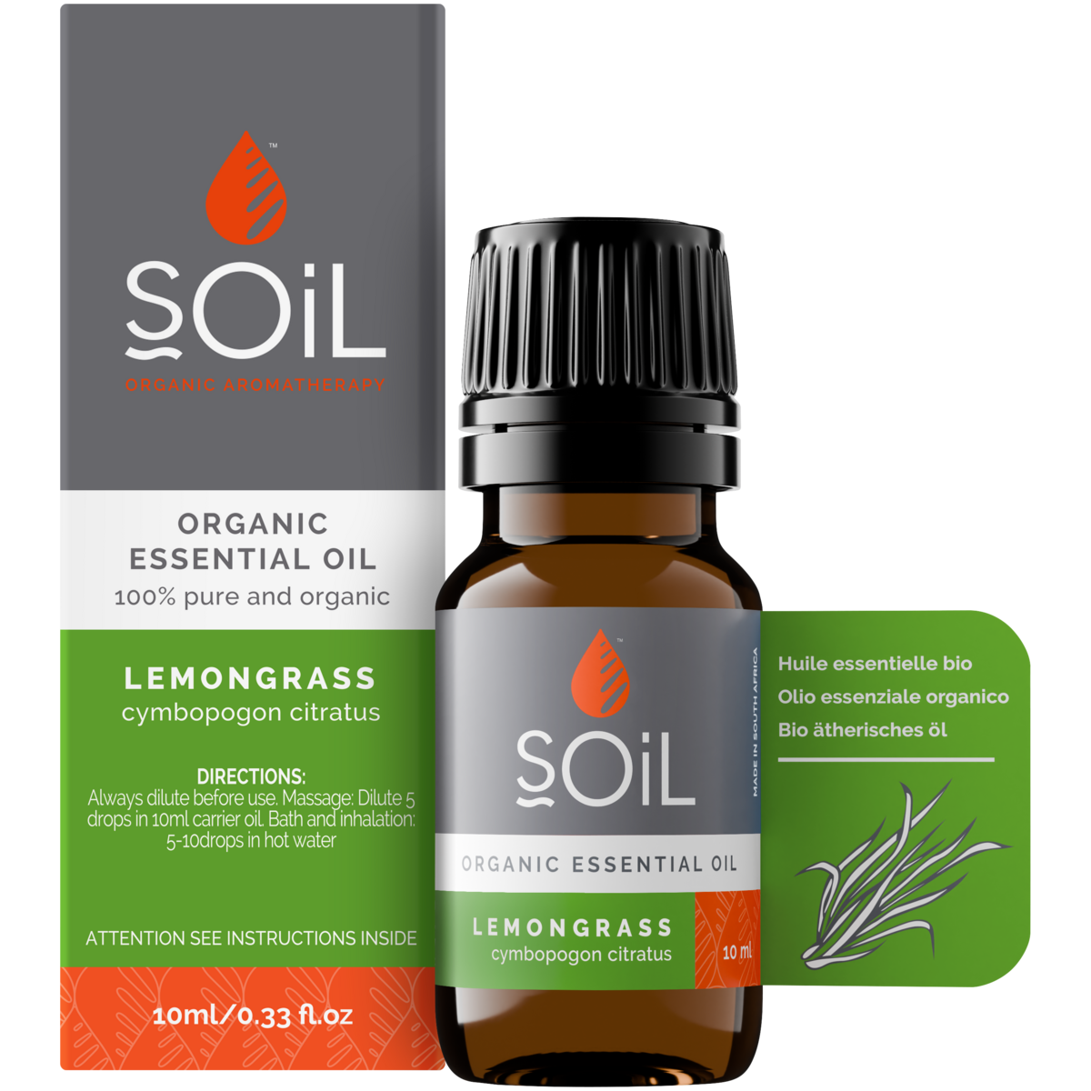 Organic Lemongrass Essential Oil (Cymbopogon Citratus) 20ml