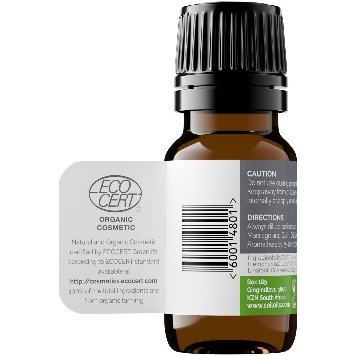 Organic Lemongrass Essential Oil (Cymbopogon Citratus) 20ml