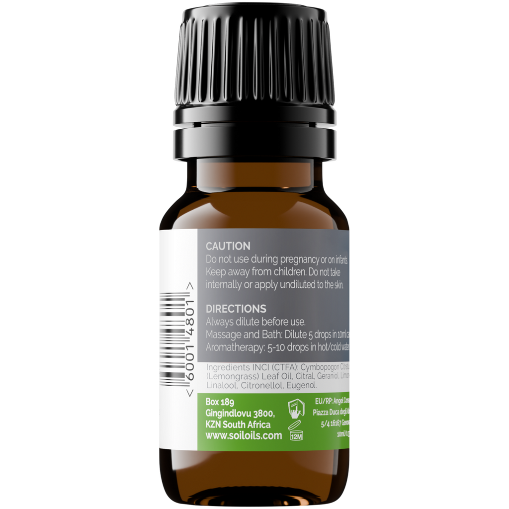 Organic Lemongrass Essential Oil (Cymbopogon Citratus) 20ml