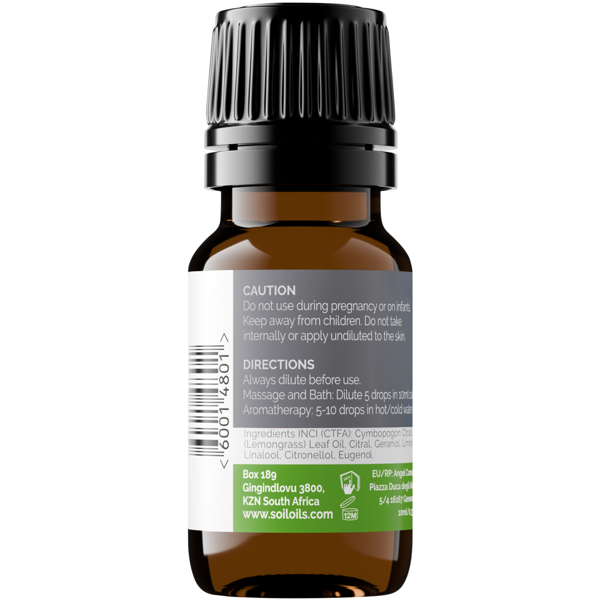 Organic Lemongrass Essential Oil (Cymbopogon Citratus) 20ml