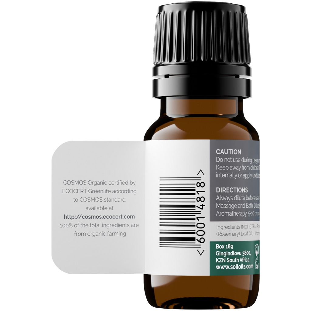 Organic Rosemary Essential Oil (Rosemarinus Officinalis) 10ml