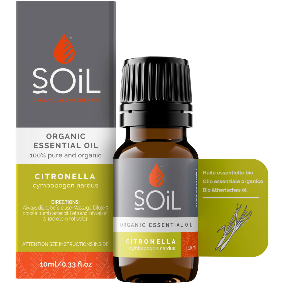Organic Citronella Essential Oil (Cymbopogon Nardus) 20ml