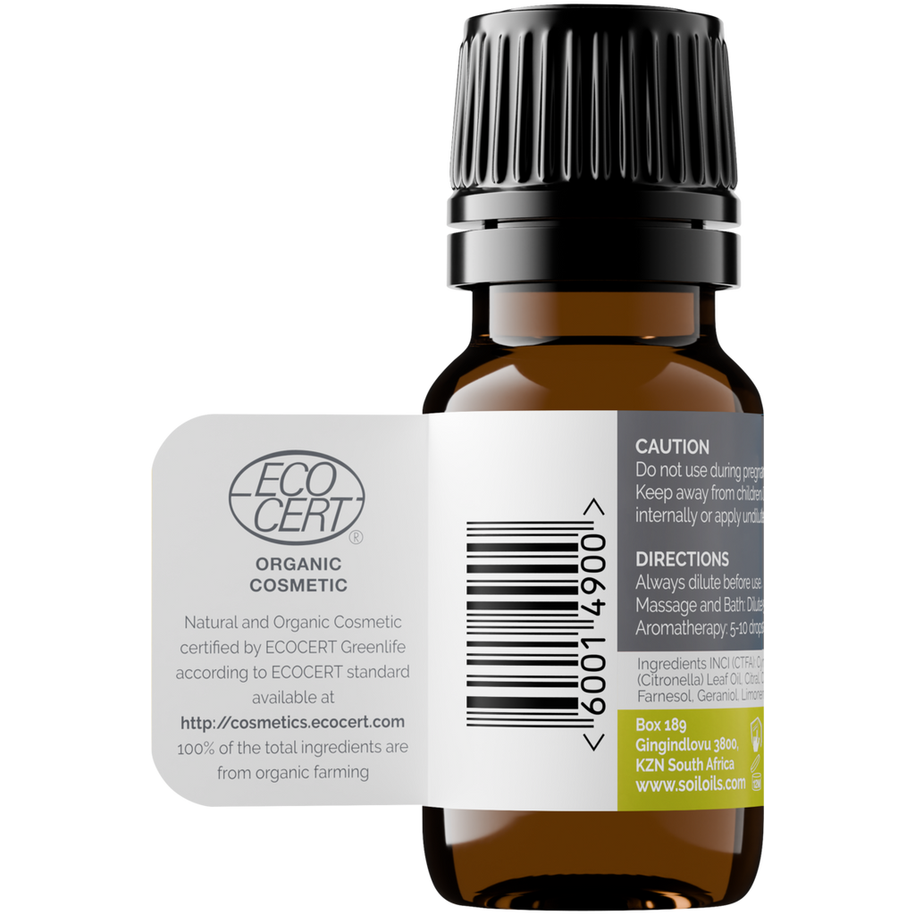Organic Citronella Essential Oil (Cymbopogon Nardus) 20ml