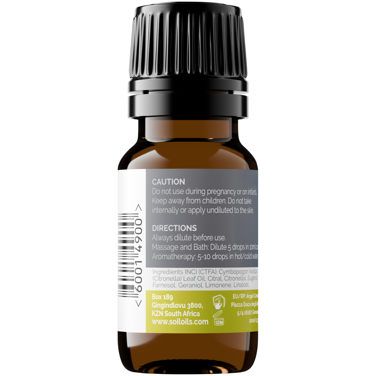 Organic Citronella Essential Oil (Cymbopogon Nardus) 20ml