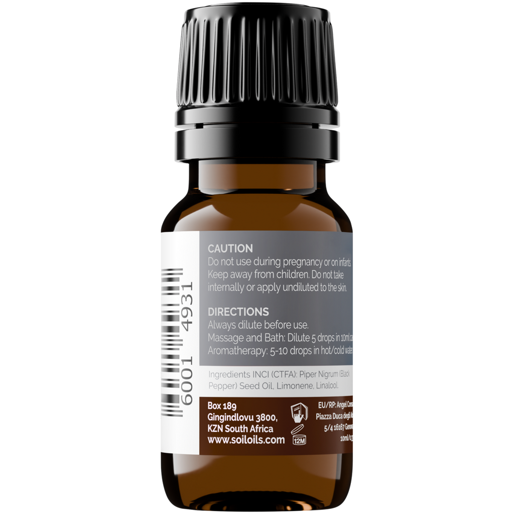 Organic Black Pepper Essential Oil (Piper Nigrum) 20ml