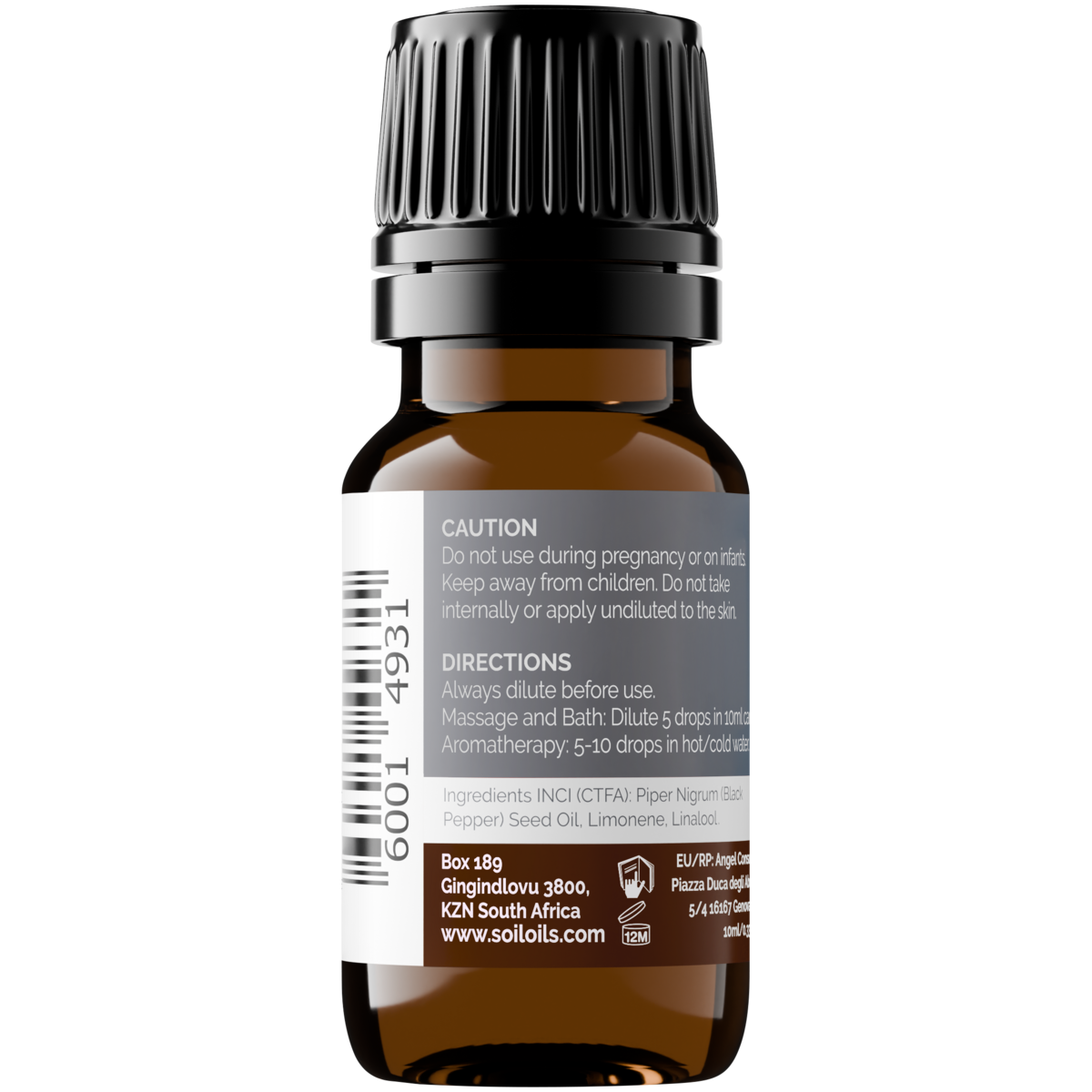 Organic Black Pepper Essential Oil (Piper Nigrum) 20ml