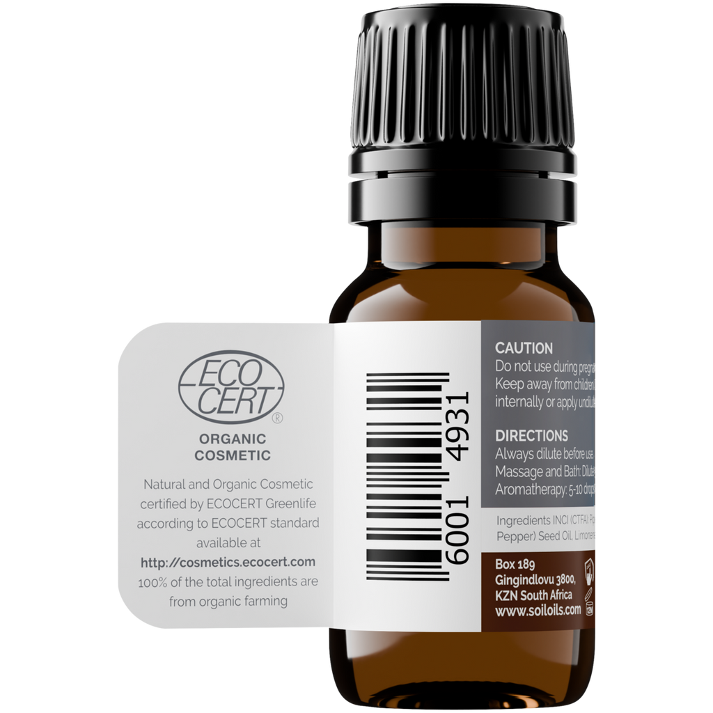 Organic Black Pepper Essential Oil (Piper Nigrum) 20ml