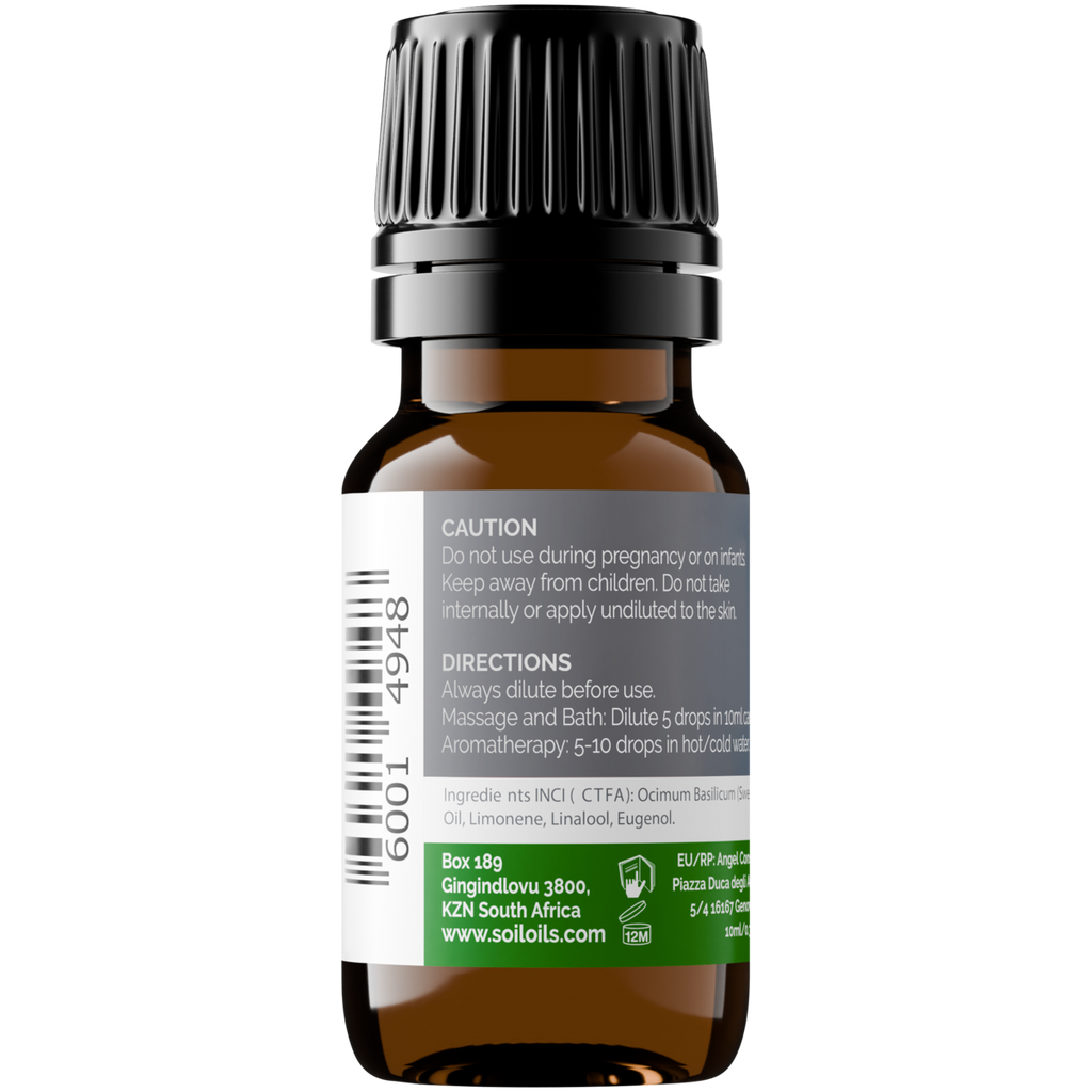 Organic Basil Essential Oil (Ocimum Basilicum) 20ml
