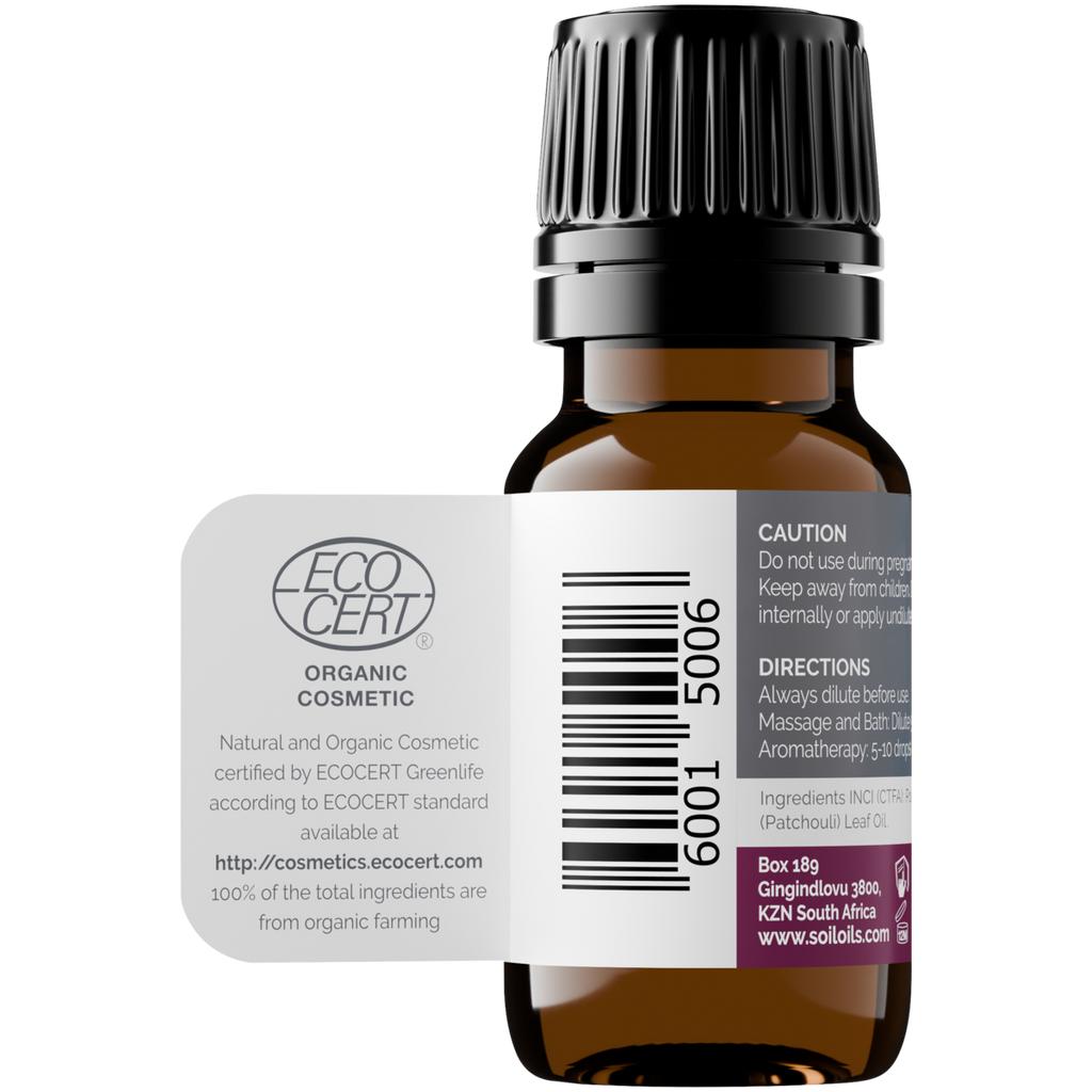 Organic Patchouli Essential Oil (Pogostemon Cablin) 10ml