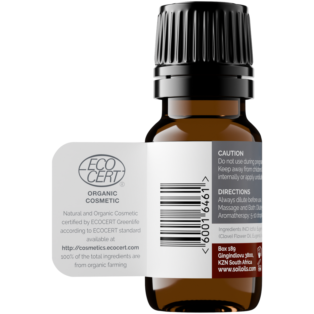 Organic Clove Bud Essential Oil (Eugenia Caryophillus) 10ml