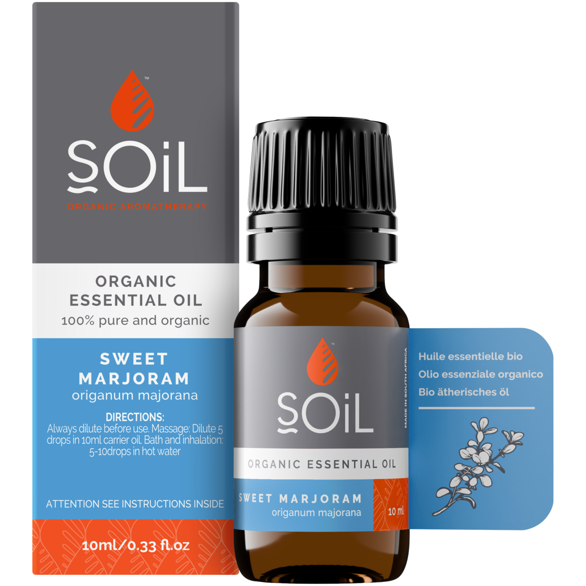 Organic Marjoram Essential Oil (Origanum Marjorana) 10ml
