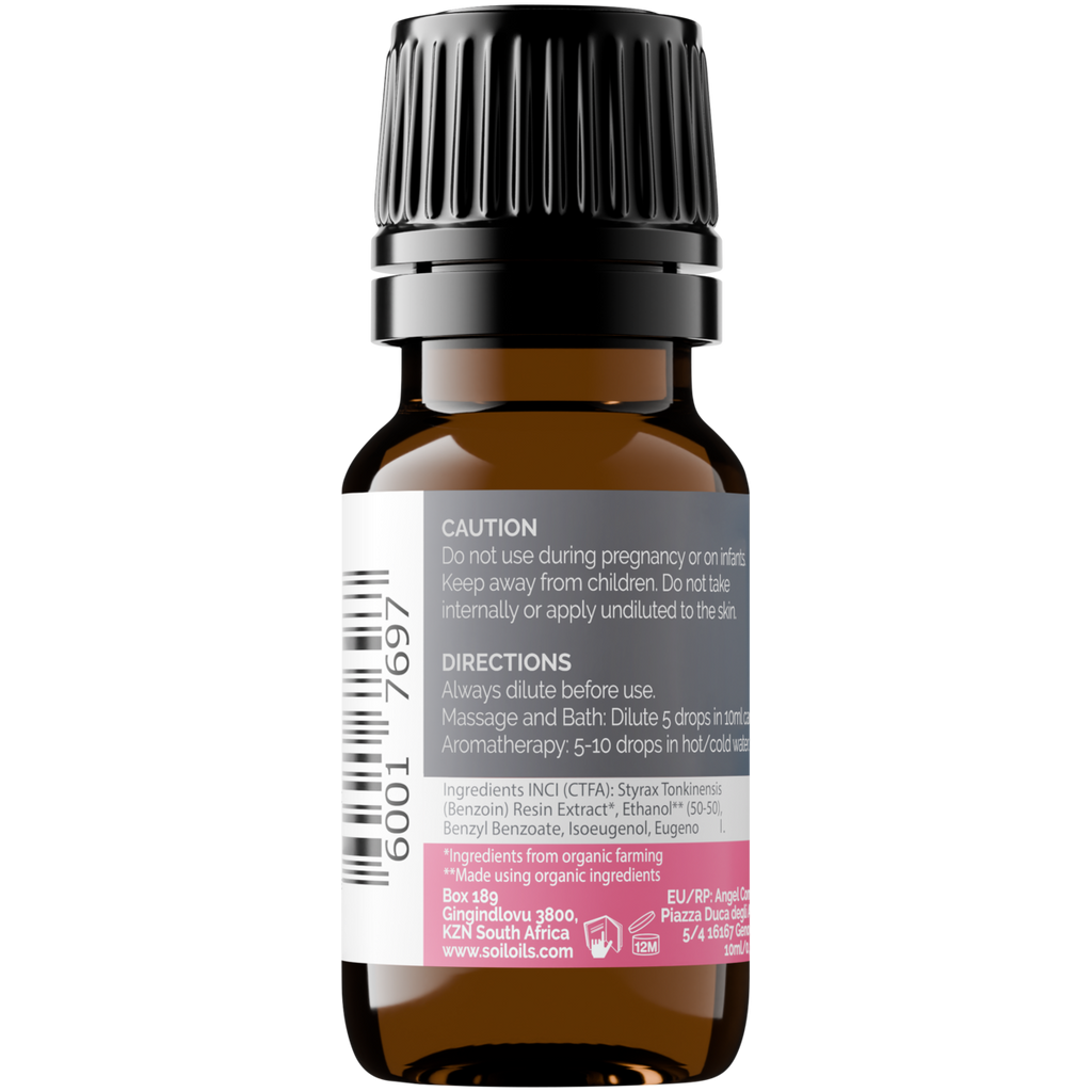 Organic Benzoin Essential Oil (Styrax Tonkinensis Resin and Alcohol) 10ml