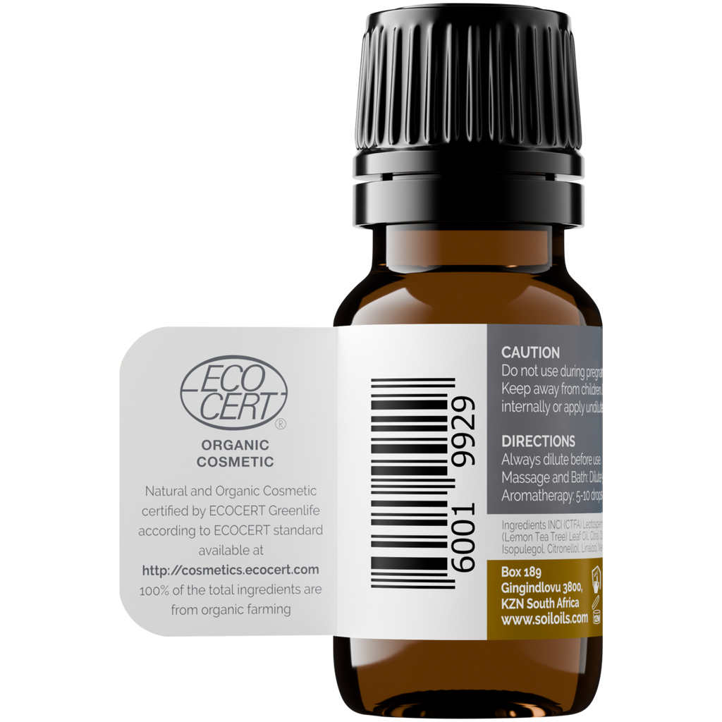 Organic Lemon Tea Tree Essential Oil (Leptospermum Petersonii) 20ml