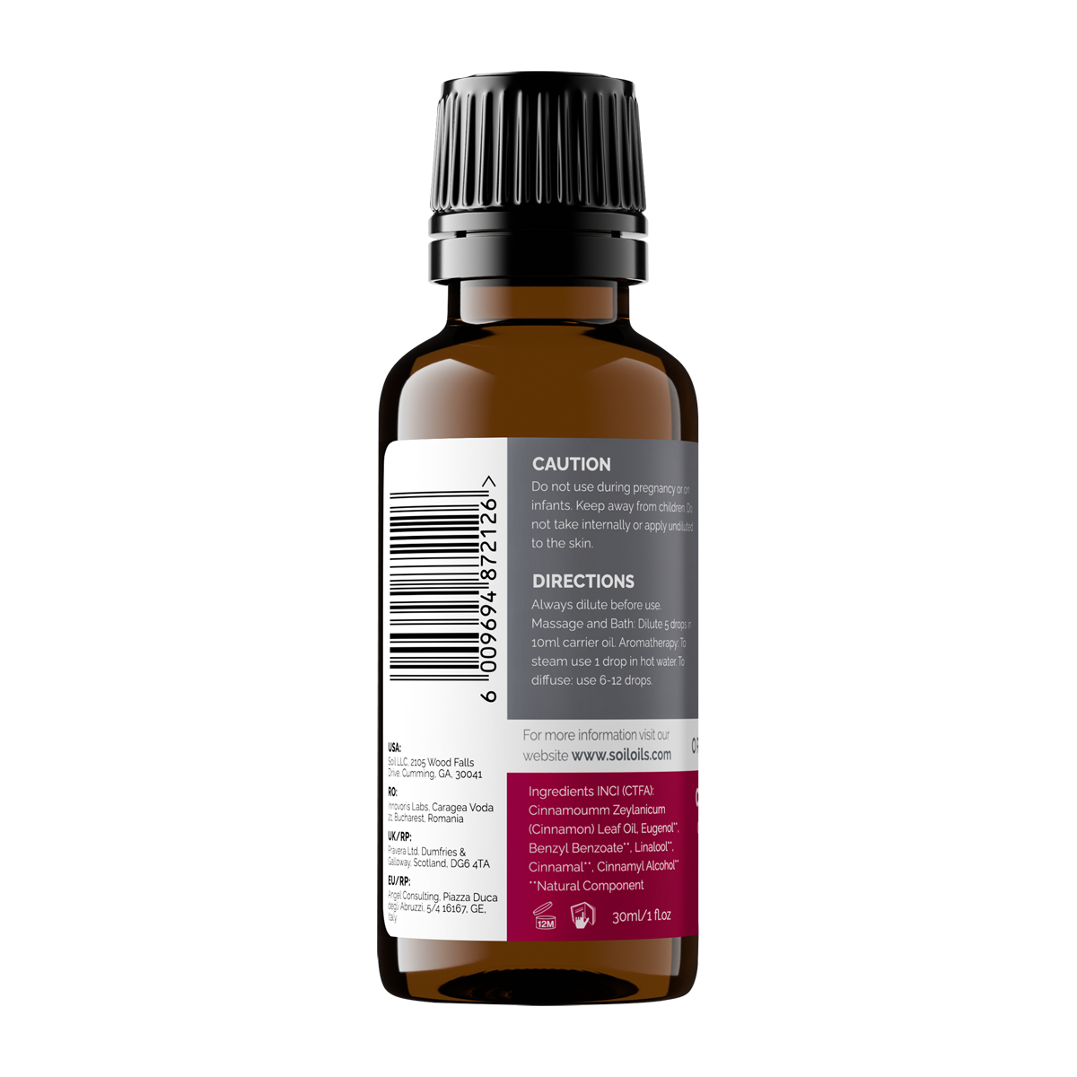 Organic Cinnamon Leaf Essential Oil (Cinnamoumm Zeylanicum) 30ml