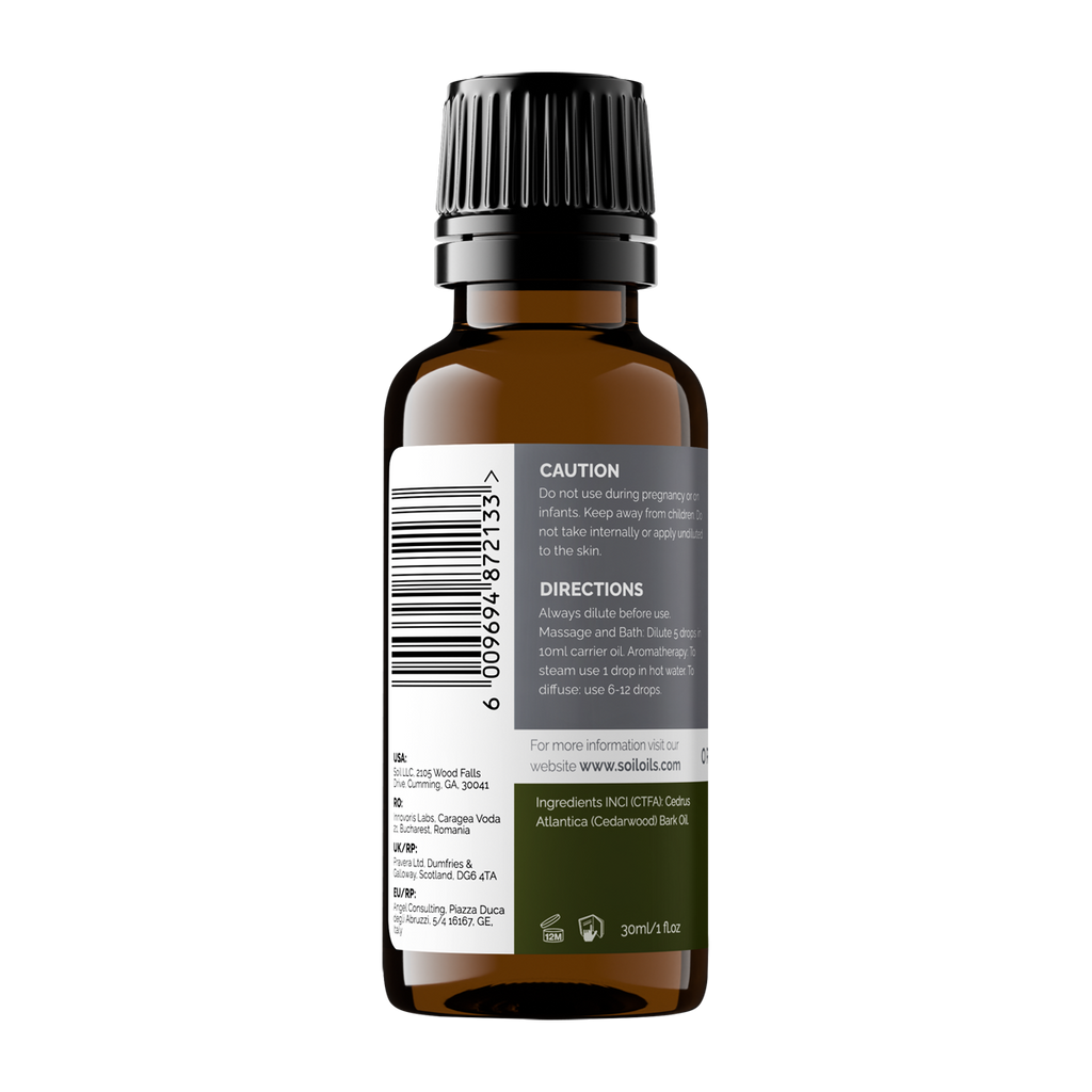 Organic Cedarwood Essential Oil (Cedrus Atlantica) 30ml
