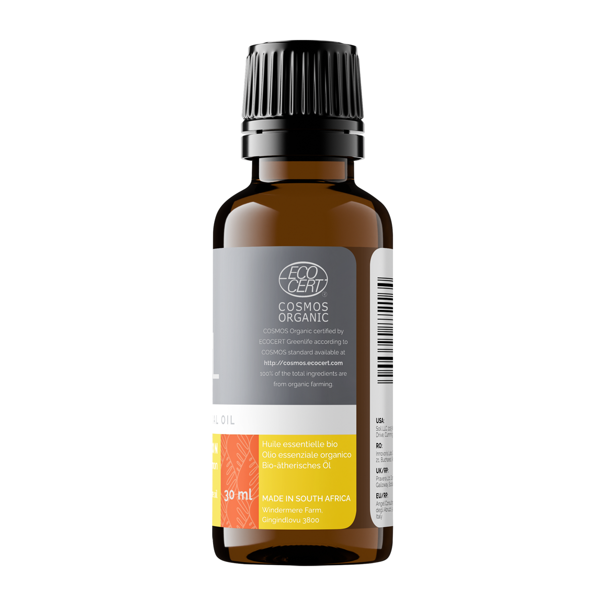Organic Lemon Essential Oil (Citrus Limon) 30ml