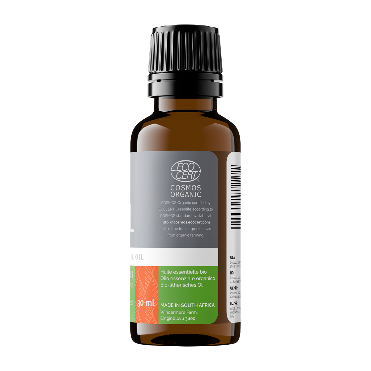 Organic Lemongrass Essential Oil (Cymbopogon Citratus) 30ml
