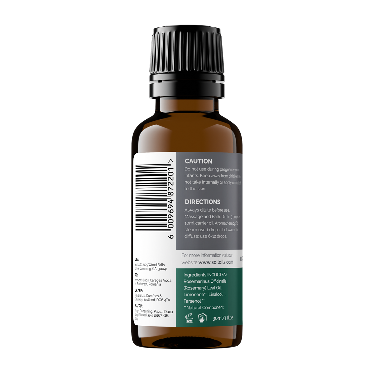 Organic Rosemary Essential Oil (Rosemarinus Officinalis) 30ml