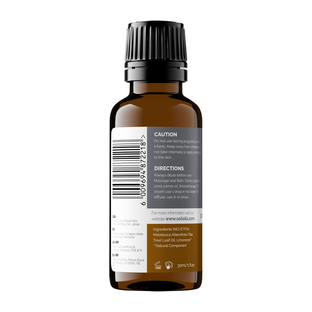 Organic Tea Tree Essential Oil (Melaleuca Alternifolia) 30ml